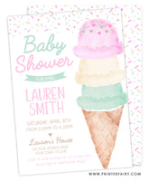 Ice Cream Baby Shower Invitation
